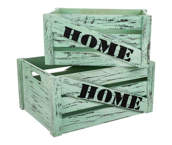 Cajones madera set 2 piezas 36x26x18