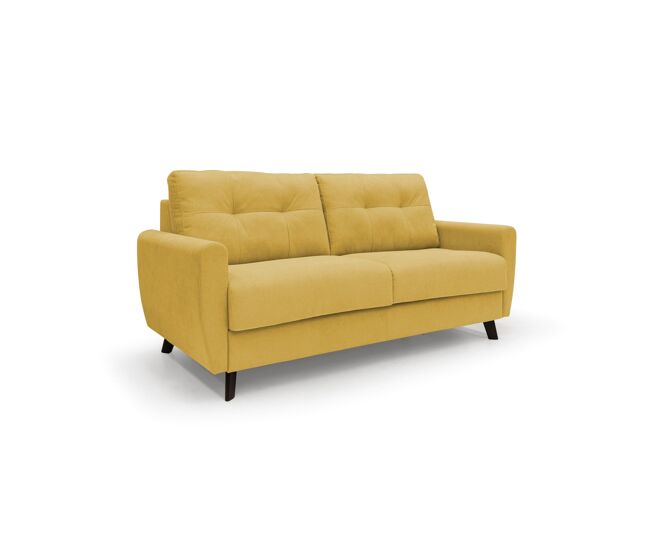 Callisto sofá cama convertible de tela suave e impermeable 188 cm (mat. 140x197) amarillo