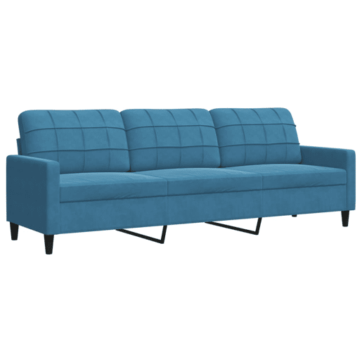 vidaXL 2 pcs conjunto de sofás com almofadões e rolos veludo azul