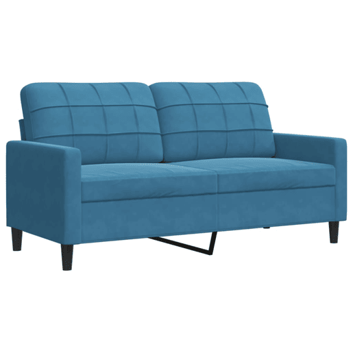 vidaXL 2 pcs conjunto de sofás com almofadões e rolos veludo azul