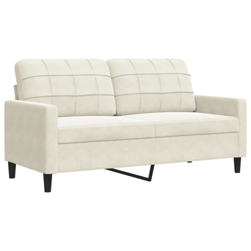 vidaXL 2 pcs conjunto de sofás com almofadões veludo cor creme vidaXL 2 pcs conjunto de sofás com almofadões veludo cor creme