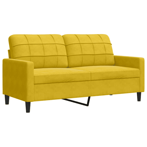 vidaXL 2 pcs conjunto de sofás com almofadões veludo amarelo