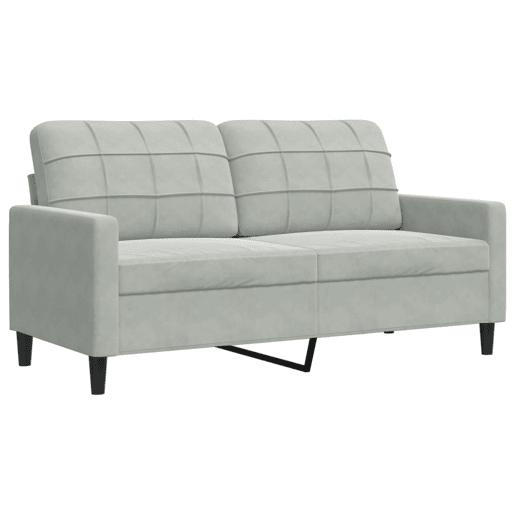 vidaXL 2 pcs conjunto de sofás com almofadões veludo cinzento-claro