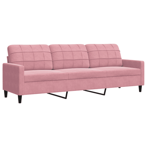 vidaXL 2 pcs conjunto de sofás com almofadões e rolos veludo rosa