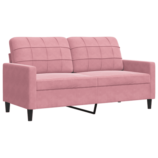 vidaXL 2 pcs conjunto de sofás com almofadões e rolos veludo rosa