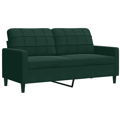vidaXL 2 pcs conjunto de sofás com almofadões veludo verde-escuro