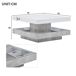 Mesa de centro giratoria cuadrada de panel de partículas 70x70 Mesa de centro giratoria cuadrada de panel de partículas 70x70 Blanco/ Gris
