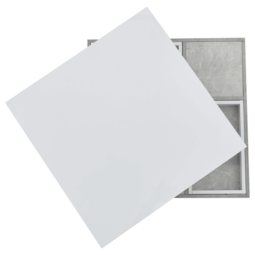 Mesa de centro giratoria quadrada de painel de partículas,branco+cinzento