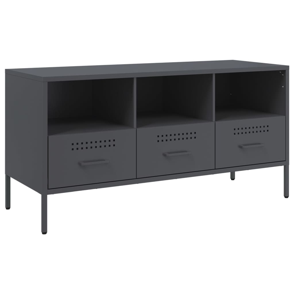 mueble para tv - mueble tv - mesa de tv acero gris antracita 1005x39x505 cm
