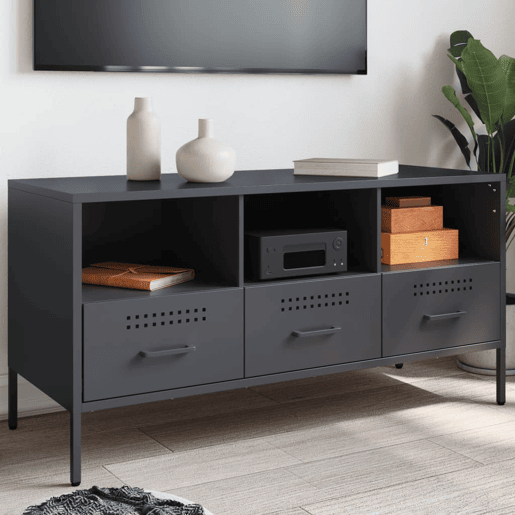 Móvel de TV - Modulo de TV - Armário de TV 100,5x39x50,5 cm aço antracite