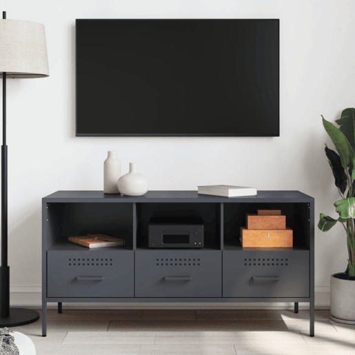 Móvel de TV - Modulo de TV - Armário de TV 100,5x39x50,5 cm aço antracite