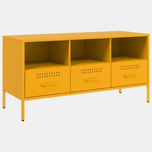 Móvel de TV - Modulo de TV - Armário de TV 100,5x39x50,5 cm aço amarelo mostarda