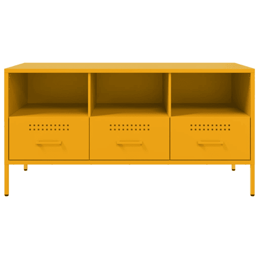 Móvel de TV - Modulo de TV - Armário de TV 100,5x39x50,5 cm aço amarelo mostarda