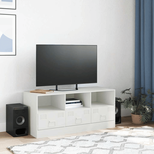 Móvel de TV - Modulo de TV - Armário de TV 99x39x44 cm aço branco