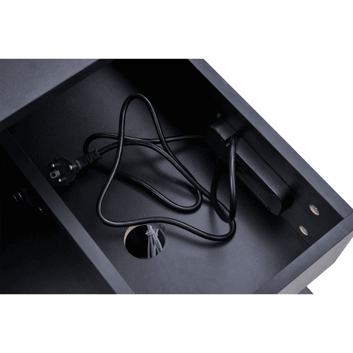 Mesa de centro elevável retangular de painel de partículas com luz led,preto
