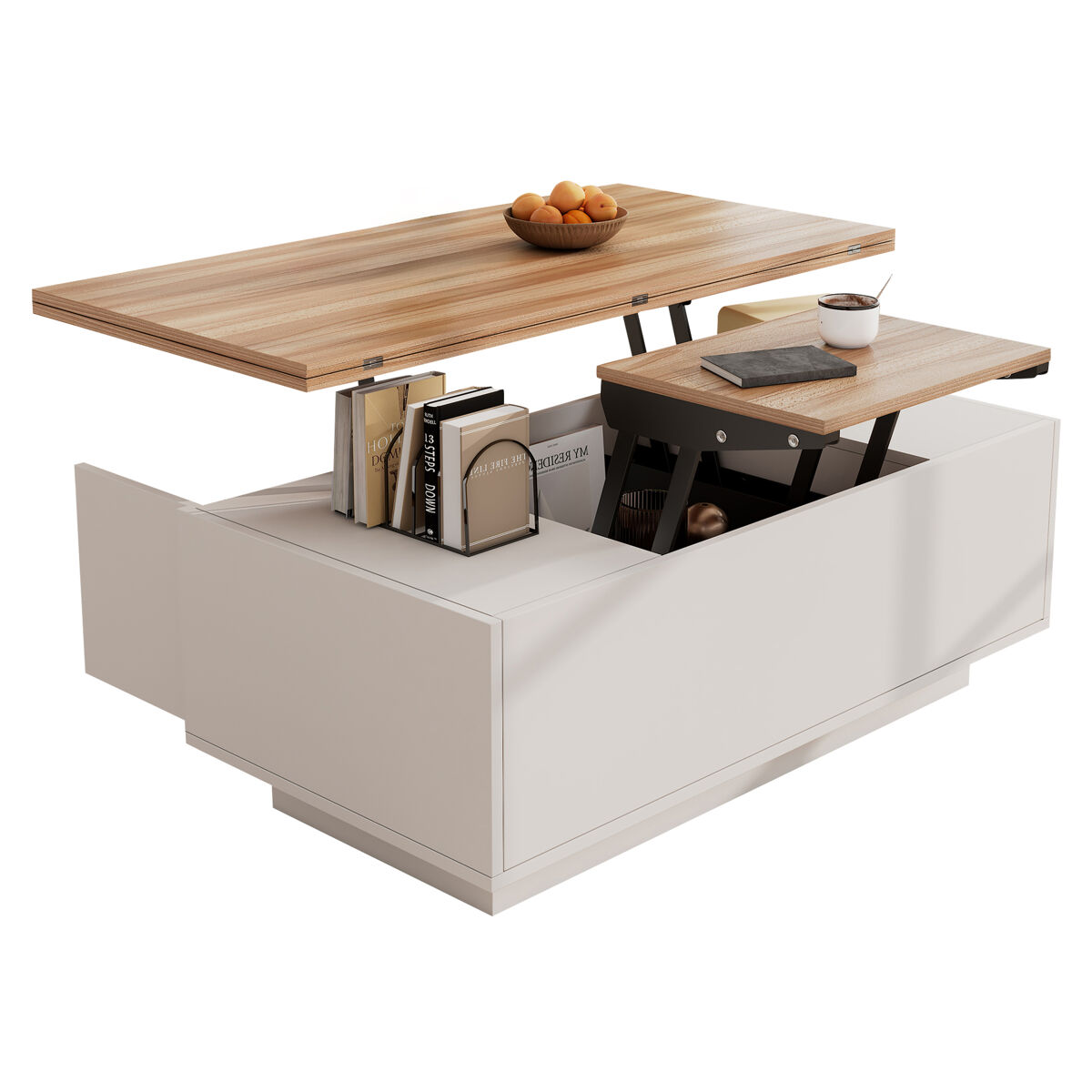 Mesa de centro elevable rectangular de panel de partículas 100x50