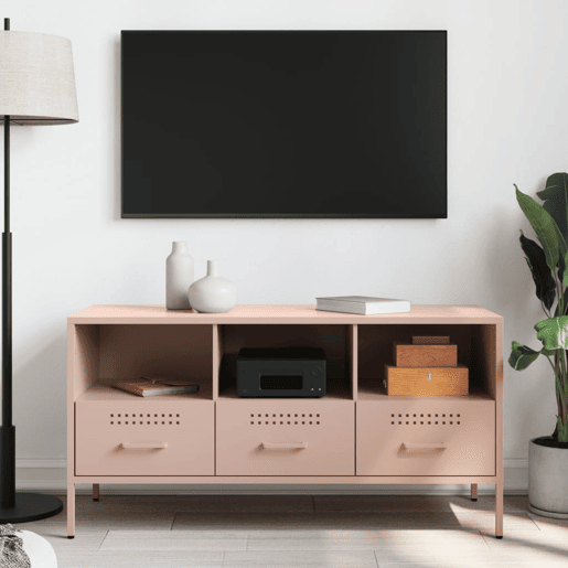 Móvel de TV - Modulo de TV - Armário de TV 100,5x39x50,5 cm aço rosa
