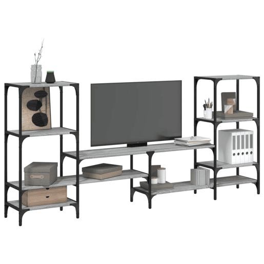 Armário TV - Móvel de TV 206,5x28,5x95cm derivados de madeira cinzento sonoma