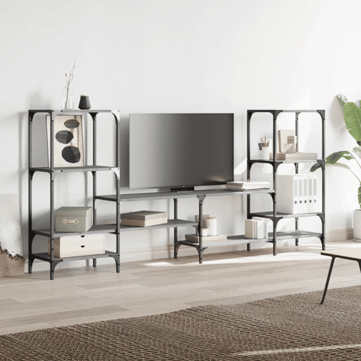 Armário TV - Móvel de TV 206,5x28,5x95cm derivados de madeira cinzento sonoma