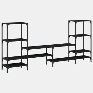 Armário de TV - Móveis TV 206,5x28,5x95 cm derivados de madeira preto
