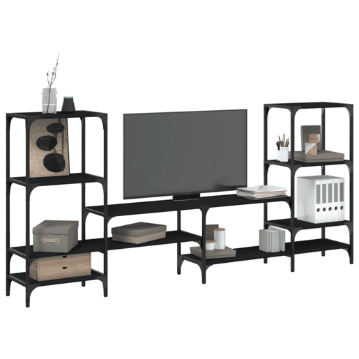 Armário de TV - Móveis TV 206,5x28,5x95 cm derivados de madeira preto