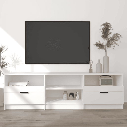 Móvel para TV - Móvel de TV - Armário de TV 150x33,5x45 cm derivados de madeira branco