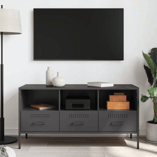 Móvel de TV - Modulo de TV - Armário de TV 100,5x39x50,5 cm aço preto