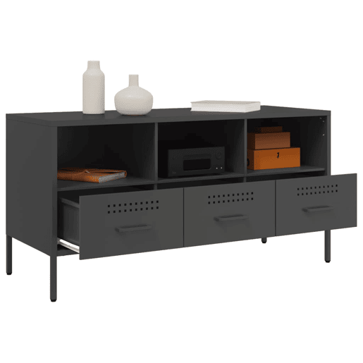 Móvel de TV - Modulo de TV - Armário de TV 100,5x39x50,5 cm aço preto