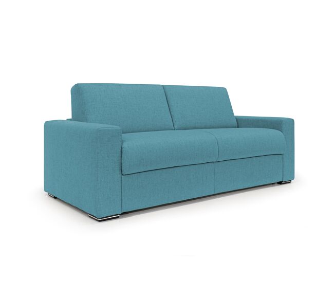 Nixon sofá convertible con colchón h20 en tela impermeable 220 cm (mat. 160x197) azul claro