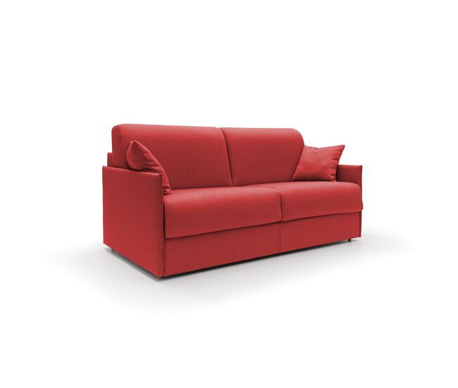 Evans sofá cama convertible en tela impermeable 149 cm (mat. 120x197) rojo