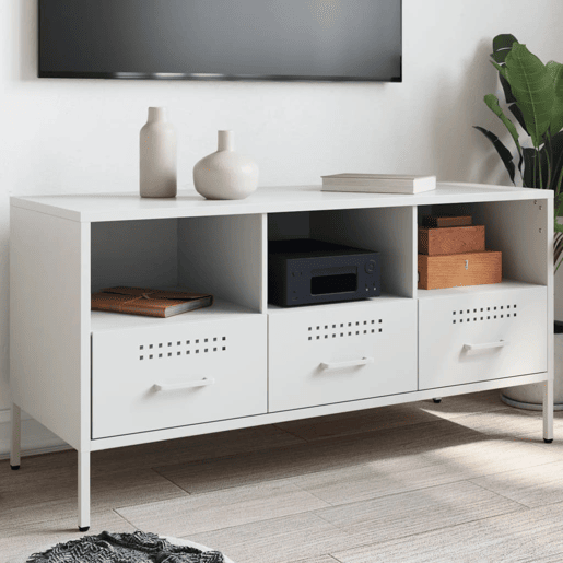 Móvel de TV - Modulo de TV - Armário de TV 100,5x39x50,5 cm aço branco
