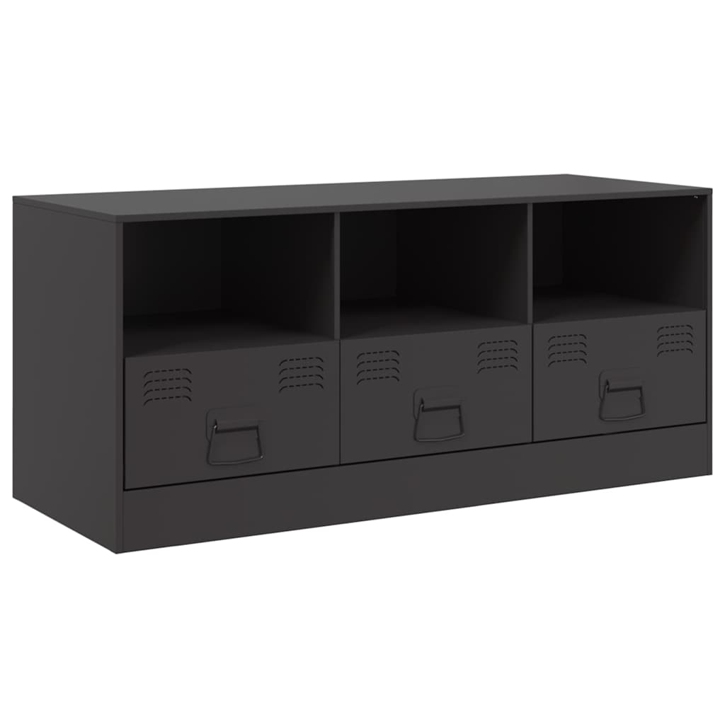 Mueble para tv - mueble tv - mesa de tv de acero negro 99x39x44 cm