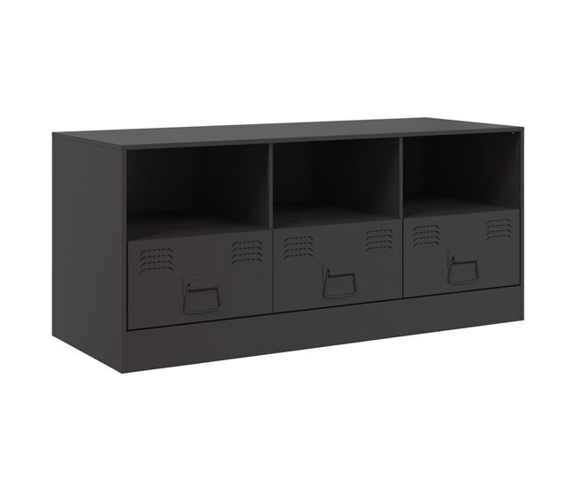 Mueble para tv - mueble tv - mesa de tv de acero negro 99x39x44 cm