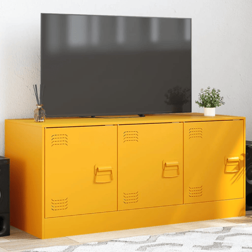 Móvel de TV - Modulo de TV - Armário de TV 99x39x44 cm aço amarelo mostarda