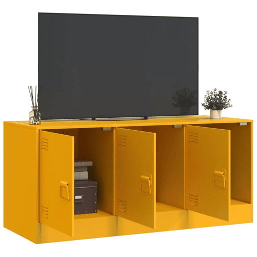 Móvel de TV - Modulo de TV - Armário de TV 99x39x44 cm aço amarelo mostarda