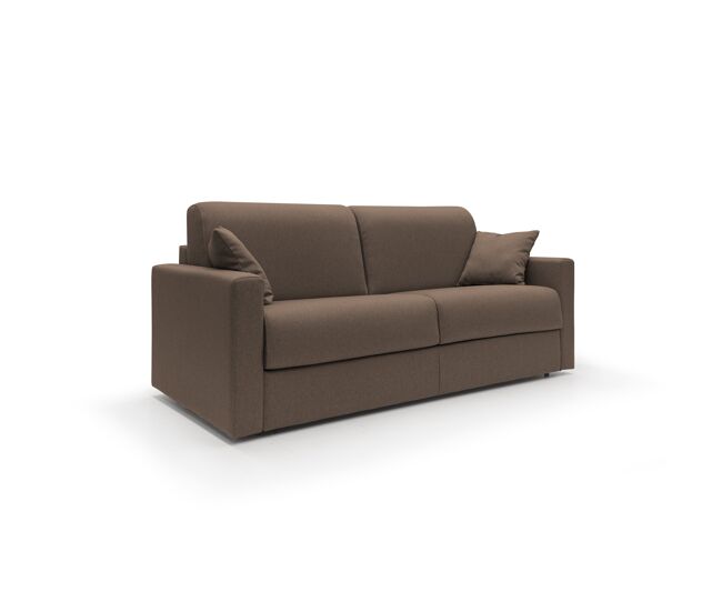 Chris sofá cama convertible en tejido impermeable 206 cm (mat. 160x197) marrón