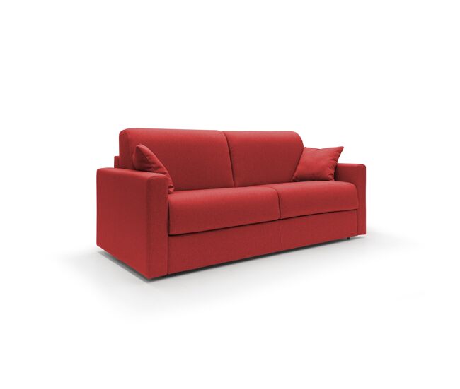 Chris sofá cama convertible en tejido impermeable 206 cm (mat. 160x197) rojo