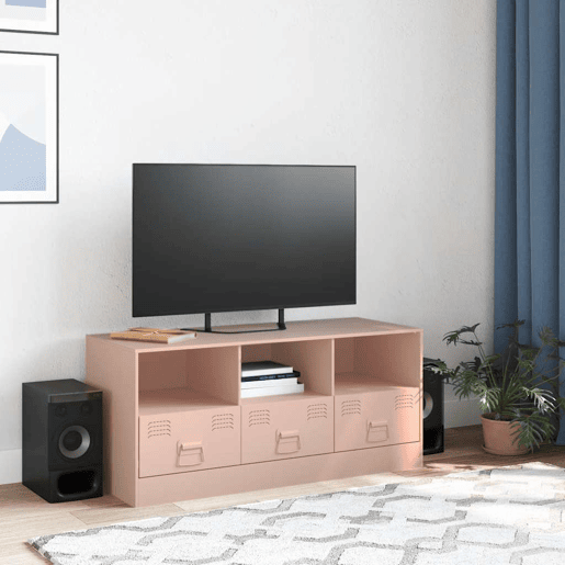 Móvel de TV - Modulo de TV - Armário de TV 99x39x44 aço rosa