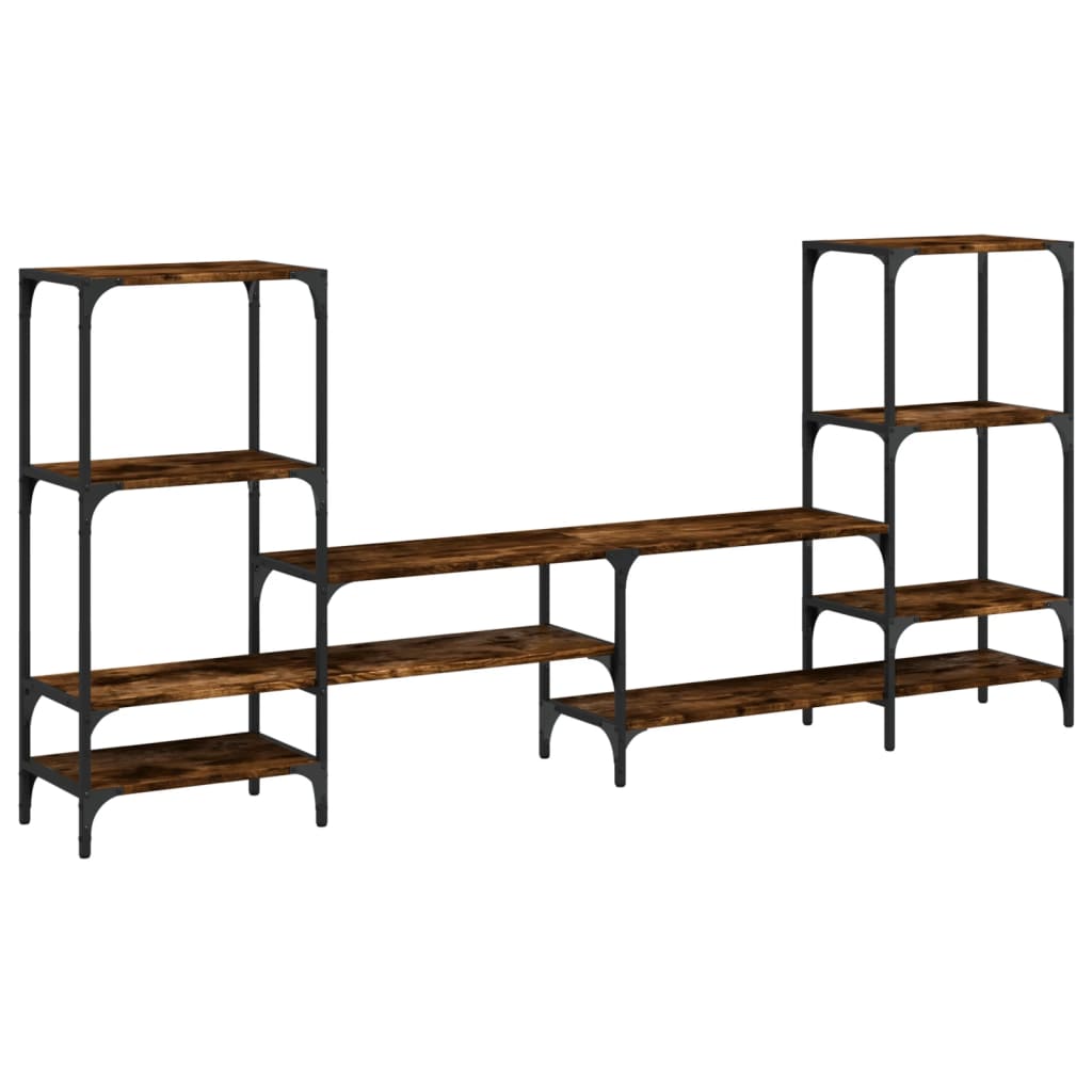 mueble tv - mesa de tv madera ingenieria roble ahumado 2065x285x95 cm