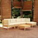 Muebles de jardín 6 piezas cojines madera de pino color Muebles de jardín 6 piezas cojines madera de pino color Crema