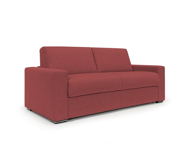 Nixon sofá convertible con colchón h20 en tela impermeable 220 cm (mat. 160x197) rojo