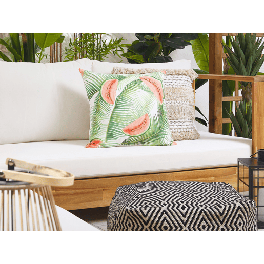 Conjunto de 2 almofadas de jardim LOVOLETO Padrão de plantas 45 x 45 cm Verde claro
