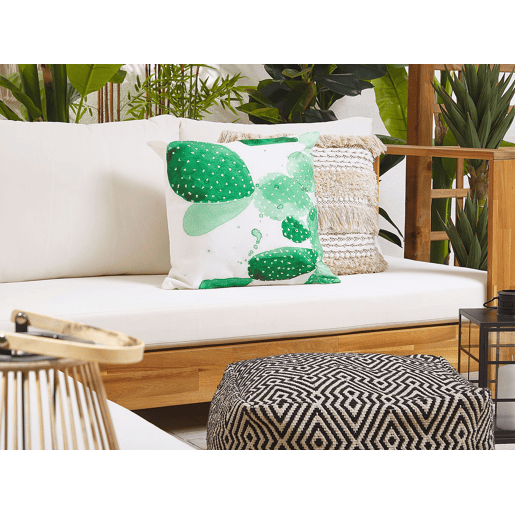 Conjunto de 2 almofadas de jardim OSTINA Padrão de plantas 45 x 45 cm Verde