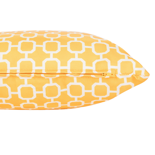 Conjunto de 2 almofadas de jardim ASTAKOS Padrão geométrico 40 x 40 cm Amarelo