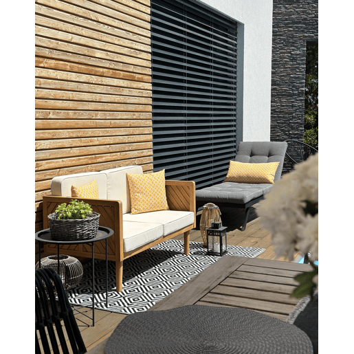 Conjunto de 2 almofadas de jardim ASTAKOS Padrão geométrico 40 x 40 cm Amarelo
