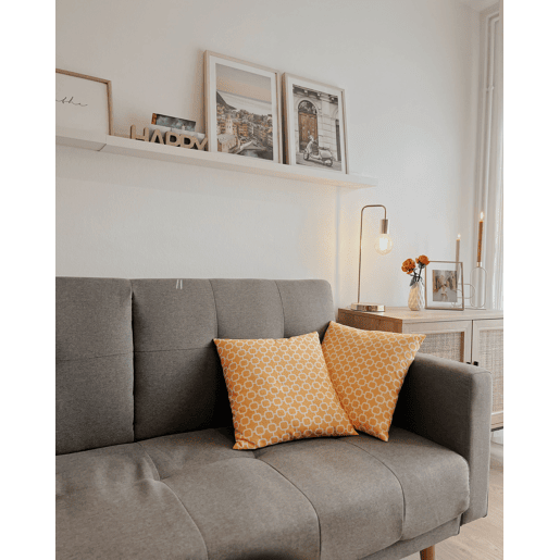 Conjunto de 2 almofadas de jardim ASTAKOS Padrão geométrico 40 x 40 cm Amarelo