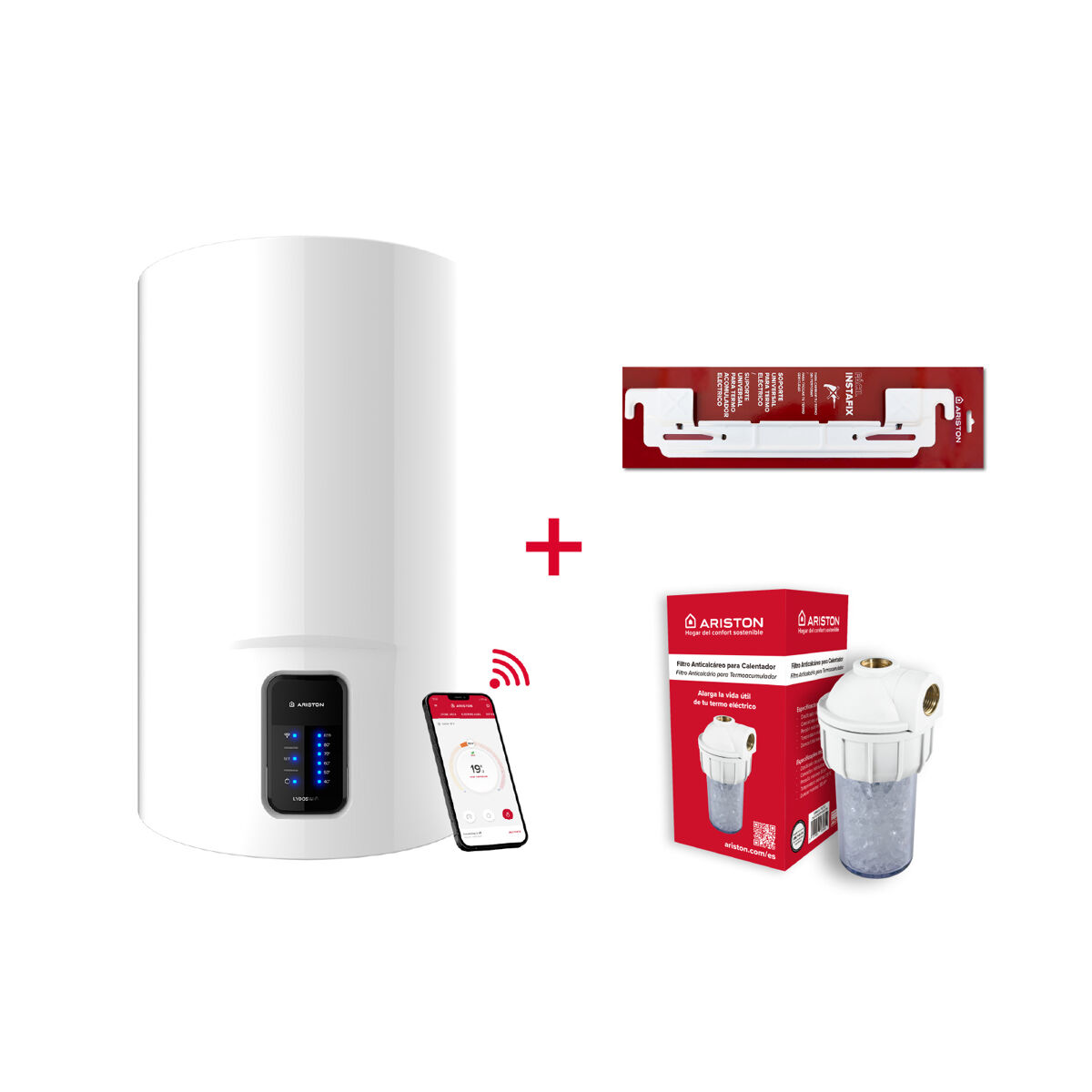 Termo eléctrico, Ariston, Lydos Wifi 80 litros + Filtro Antical