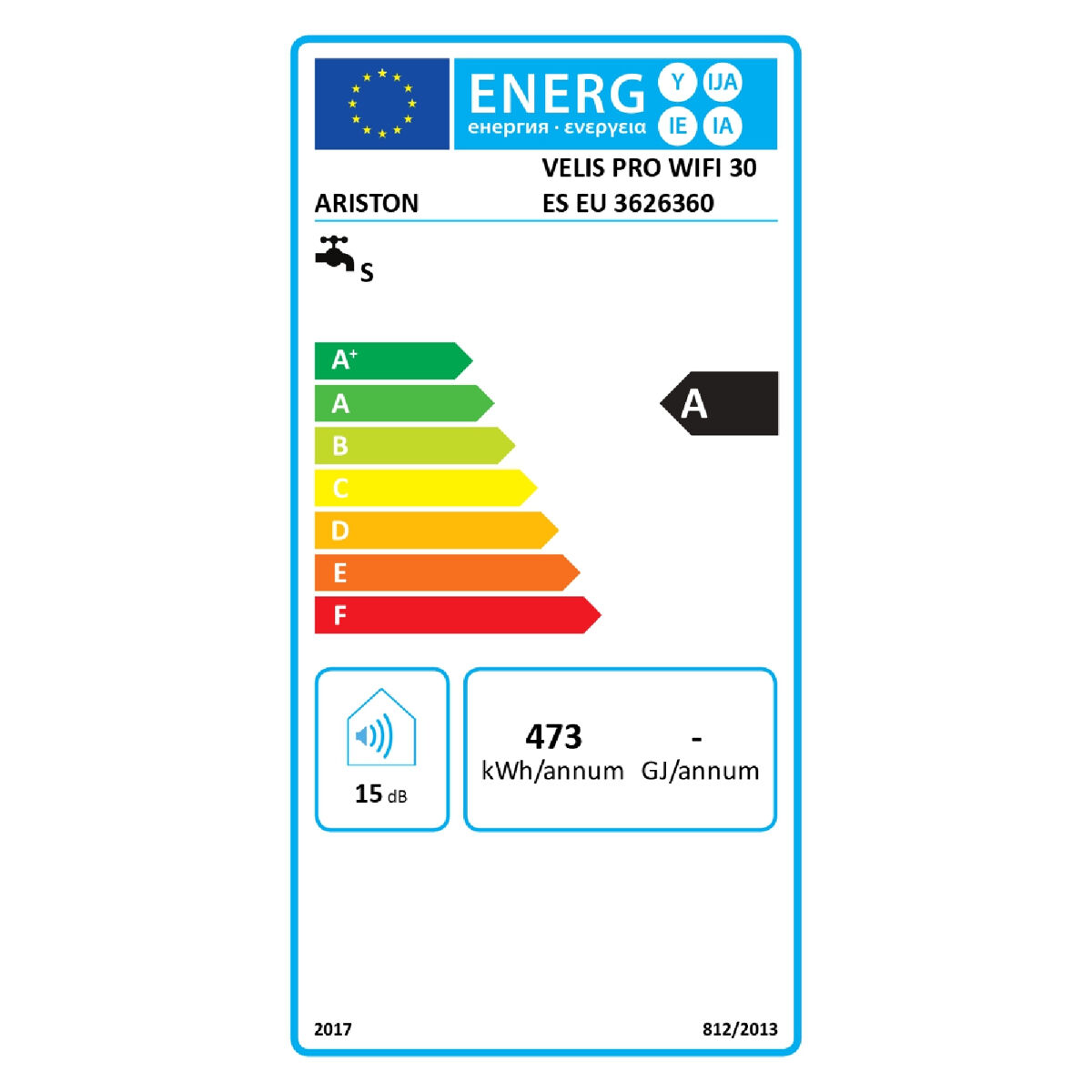 Termo eléctrico inteligente, Ariston, Velis Pro Wifi 30L
