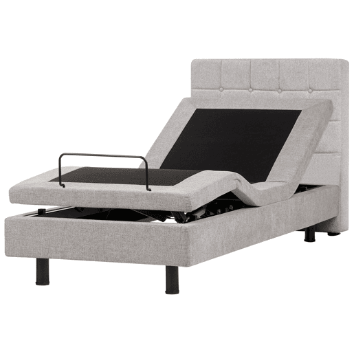 Cama ajustável Tecido DUKE 90 x 200 cm Cinzento claro
