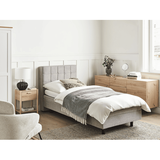 Cama ajustável Tecido DUKE 90 x 200 cm Cinzento claro